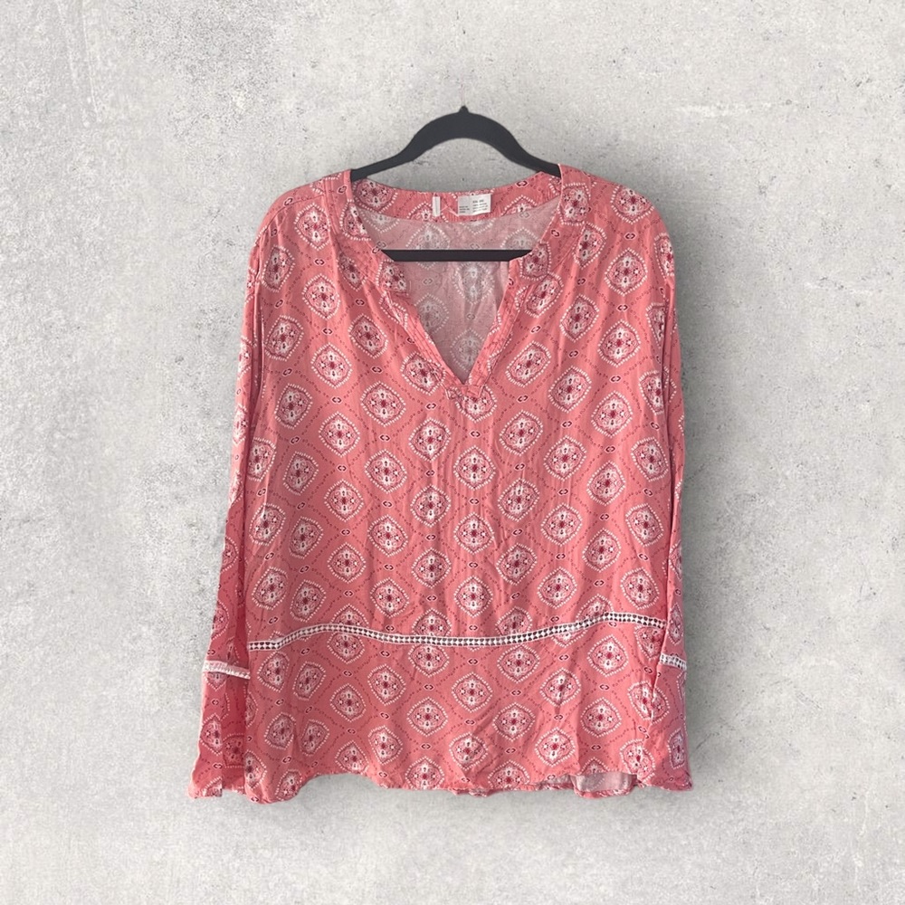 Pink Boho Blouse Size 1x